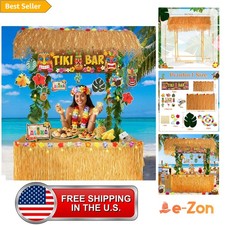 53PCS Abundant Tiki Bar Hut Party Decoration,Portable Outdoor Tiki Bar Kit In... picture