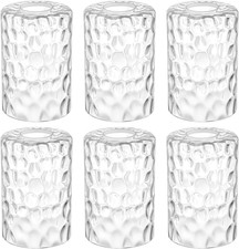 6 Pack Clear Hammered Glass Lamp Shade 1-5/8