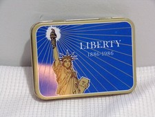 Vintage Liberty 1886 - 1986 Tin of 2 Decks of Cards & Score Sheets Family Games picture