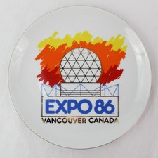 Vintage Expo 86 Vancouver Canada Souvenir Plate Japan Porcelain Wall Hang picture