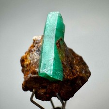 8 Carat Well Terminated Top Green Panjshir Emerald Crystal On Matrix @Afg picture