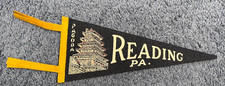 VTG Reading Pagoda Berks County PA Souvenir Felt Pennant 12