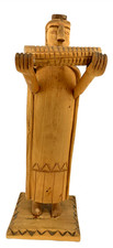 George T. Lopez San Pasqual Figure Wood Carving 1995 Cordova New Mexico 12.5