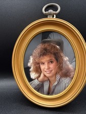 Oval Picture Frame Gold Oval Plastic 6.75 In Wall Hanging Vintage 80s picture