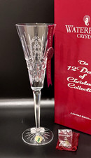 Waterford Crystal 12 Days of Christmas Champagne Flute 10 Lords Leaping w/ Charm picture