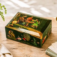Lovely Asian Inspired Antique Hand Painred Large Humidor Box Chinoiserie picture