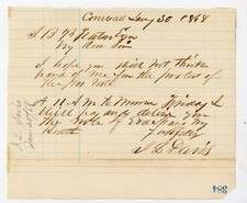 1868 Handwritten Letter Cornwall NY J.L. Davis  Promissory Note Payment Antique picture