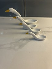Vtg Avon 1980s Ceramic Goose Measuring Spoons Set Of 4 Cottagecore NO STAND  picture