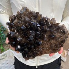 6.2lb Natural Smoky Black Quartz Crystal Cluster Raw Mineral Specimen picture