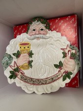 Vintage Fitz & Floyd 1993 Santa Platter God Bless Us One and All Christmas picture