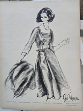 1964  Women's Gus Mayer Dress Fur Vintage fashion Art ad picture