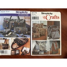  Simplicity Craft and Accessory Sewing Patterns for totes, bags 9779 and 5028 picture