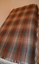 Vintage Hunters of Brora Plaid Gray w/Pinks Wool Throw Blanket Made in Scotland  picture