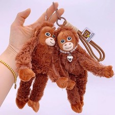 20cm Cute Monkey Plush Pendant Soft Stuffed Animal Doll Backpack Keychain Replic picture