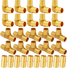 Brass 1/2 Inch PEX Coupling Crimp Pipe Tube Fitting Kit, 30PCS picture