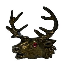 Antique Sterling Silver BPOE Elks Lodge Lapel Pin Victory Pat 1900 Ruby Glass  picture