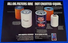 1972 CLASSIC STP DUAL OIL FILTER ORIGINAL 2 PAGE PRINT AD 