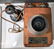 Antique Julius Andrae & Sons Co Pre-1940 Wooden Wall Mounted Telephone  picture