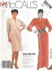 1980's McCall's Misses' Dress Pattern 2279 Size 14-18 UNCUT picture