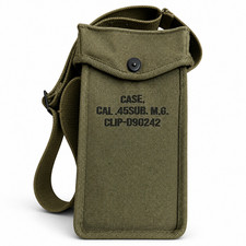 WWII Reproduction U.S. Canvas Shoulder Strap Carry Pouch – OD Green picture