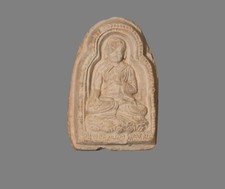 Real Tibet 16th Century Old Antique Buddhist Clay Tsa Tsa Buddha Statue Arhat picture