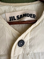Jil Sander Women's White Quilted Down Puffer Jacket Short Coat Size 40 picture
