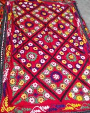Suzani wall hanging Vintage Uzbek handmade embroidery 143x220 56