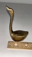 Vintage Mid-Century Solid Brass Swan Figurine picture