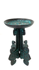 Vintage pillar Candle holder cast iron Gourmet Royale LTD Aztek Design 7 3/4