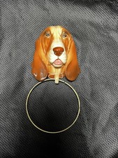 Vintage Rare Norcrest Japan Basset Hound Dog Wall Hanging Towel Holder Ring MCM picture
