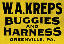 W.A.KREPS BUGGIES AND HARNESS ADVERTISING METAL SIGN picture
