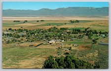 Cedarville Surprise Valley Modoc County California Aerial Chrome Postcard picture