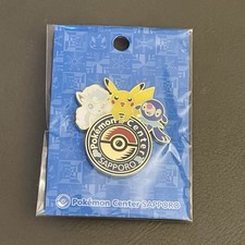 Pokemon Center Sapporo Pin Badge Alolan Vulpix & Pikachu & Popplio Japanese Exc picture