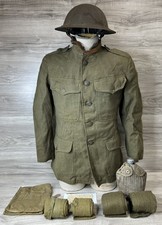US WWI Military Uniform Tunic Helmet Canteen Puttees Grouping (PO1027359) picture