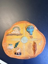 Vintage 1999 Pottery Wall Art GEORGIELLAS Ideas Signed Decorative Aztec 12x12 picture