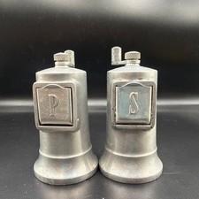 Vintage Perfex Salt And Pepper Mils Grinders Hand Crank picture
