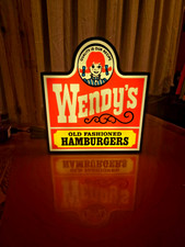 Wendys Old Fashioned Hamburgers - USB Lighted LED Sign - Man Cave - Night light picture