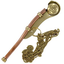 Handmade Maritime Bosun’s Nautical Mariner Command Naval Survival Whistle+Chain picture