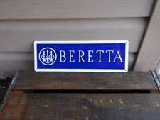 BERETTA FIRE ARMS Metal Sign 9MM Hunting Shop Store 4x12 50043 picture