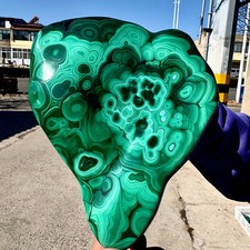 3.5LB Natural glossy Malachite egg transparent cluster rough mineral sample picture
