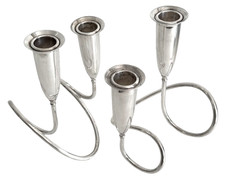 Pair Vintage Napier Silver Plated Modern Candleholders picture
