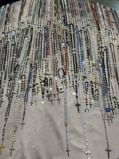 *LOT OF OVER 150 VTG CATHOLIC MIXED LOT ROSARIES FROM NUNS CONVENT WOW picture