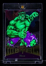 Hulk RARE VINTAGE METAL FOIL ETCHED SMASH CARD Marvel Avengers INCREDIBLE picture