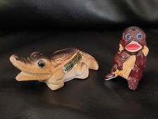 Vintage Boy and Alligator Salt & Pepper Shakers Panama City, Florida Souvenir  picture