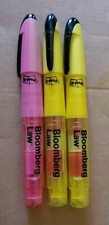 3x Bloomberg Law  Yellow/pink  Highlighter Pen with Red Post-It Flags picture