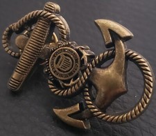 US Coast Guard Anchor Cap Hat Badge Screw Back USCG Pin Naval Insignia ANTIQUE picture