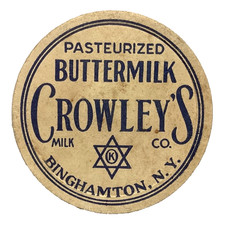 CROWLEY'S MILK CO  KOSHER BUTTERMILK  OK LAB  BINGHAMTON  NY  MILK BOTTLE CAPS picture