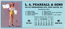 L. A. Pearsall & Sons Printer Advertiser Blotter New Castle Pennsylvania c1945 picture