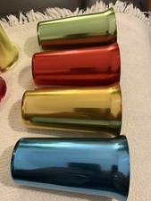 4 MINT Multicolor Vintage 1960s-70s Color Craft Aluminum Cups Tumblers USA #1 A+ picture