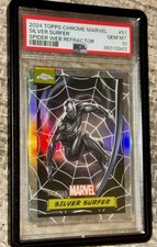 2024 TOPPS CHROME MARVEL SILVER SURFER SPIDER WEB REFRACTOR /399 PSA 10 LOW POP picture